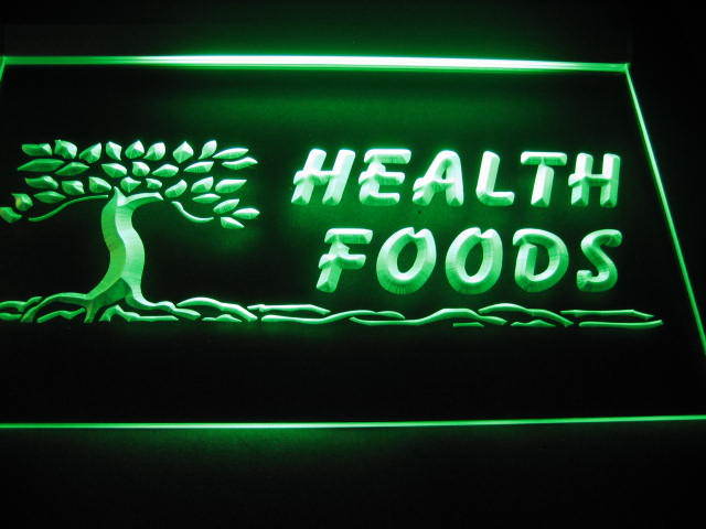 Health Foods logo Neon Light Sign